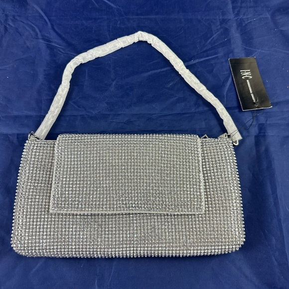 I.n.c. International Concepts Handbags - I.n.c. International Concepts Mesh East West Baguette Bag Silver NWT.